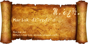 Marlok Árpád névjegykártya