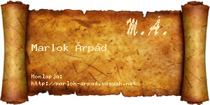 Marlok Árpád névjegykártya